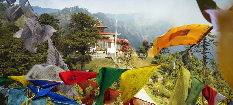Bhutan Tourism - Prayer Flags in Thimphu - Bhutan travel