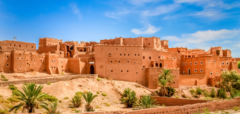 Magnificent kasbah old traditional arab fortress In the city of Ouarzazate
