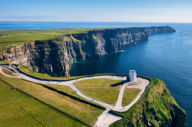 Aerial Landscape with the Cliffs of Moher In County Clare