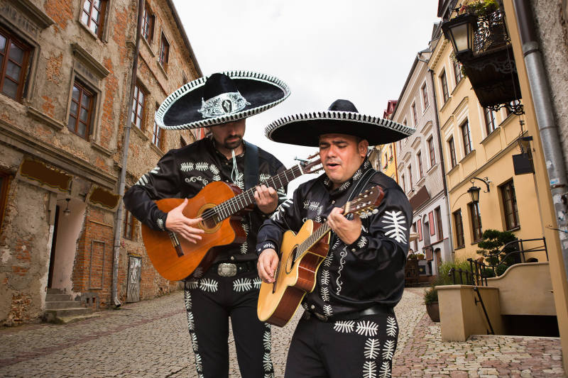 Mexican Musicians Mariachi On A City Street