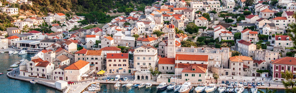 Pučišća Town on the Island of Brac in Croatia