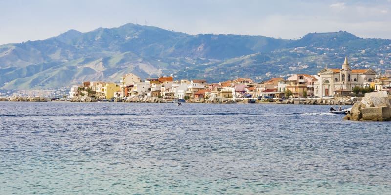 Clear blue water on the coastline of Sicily, Italy