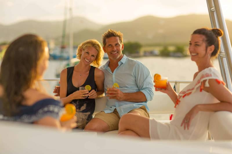 Group of people on yacht