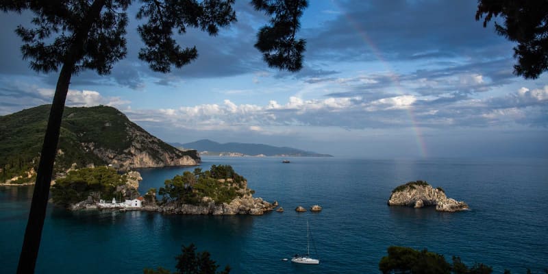 Rainbow above Corfu, Greece