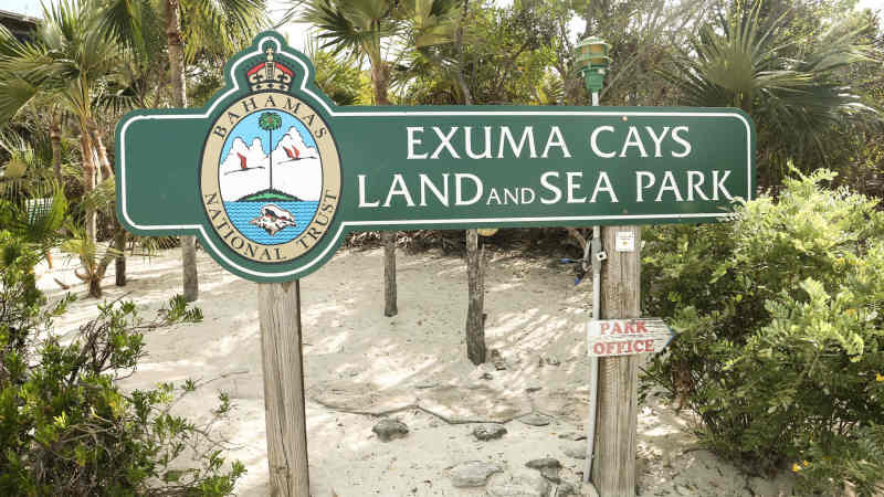 Exuma Cays Land and Sea Park sign