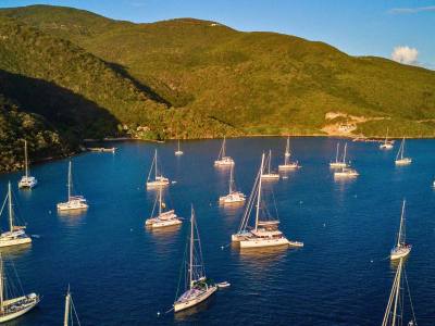 Mooring field in the BVI - Photo by Patrick Bennett Uncommon Caribbean