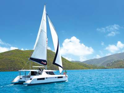 Moorings 4500 underway in the BVI