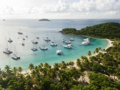 St Lucia anchored boats