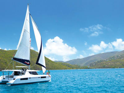 Moorings 4500 underway in the BVI