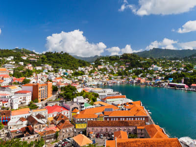 Sky view of town in St. George