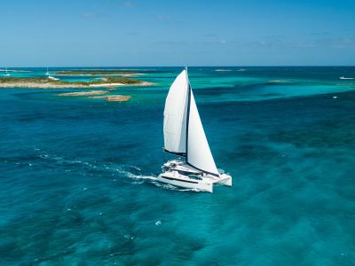 Moorings 5000 under sail in the Exumas