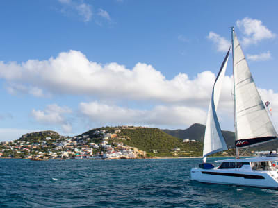 Moorings 5000 under sail in St Martin