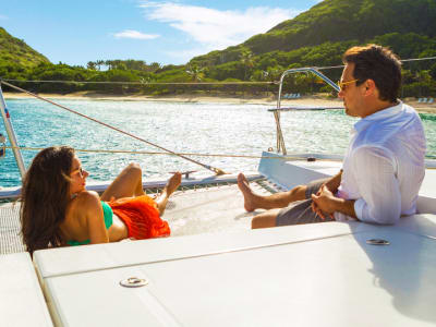 Couple Relaxing on Yacht in BVI