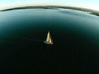 Sailboat on a globe