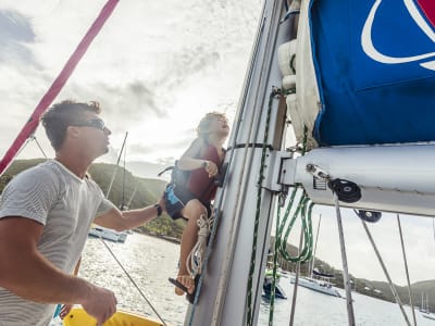 Child learing about sailing