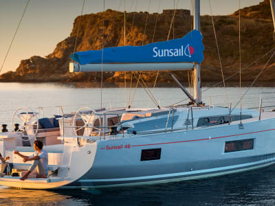 Sunsail 46 at Sunset