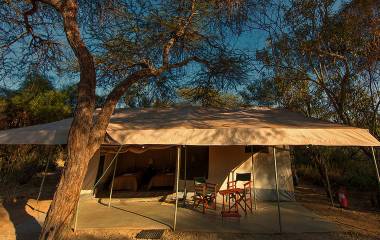 Gu00e4stezelt im Amboseli Porini Adventure Camp in Amboseli, Kenia