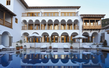 Auu00dfenpool im Hotel Belmond Palacio Nazarenas, Cusco, Peru