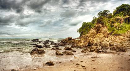 Dramatic storm on the beach of Costa Rica, Manuel Antonio national park