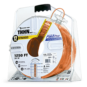 Product image for Encore 106100807455 THHN #12 Stranded ORANGE Wire, Copper Conductor, 1250ft PullPro® Packaging