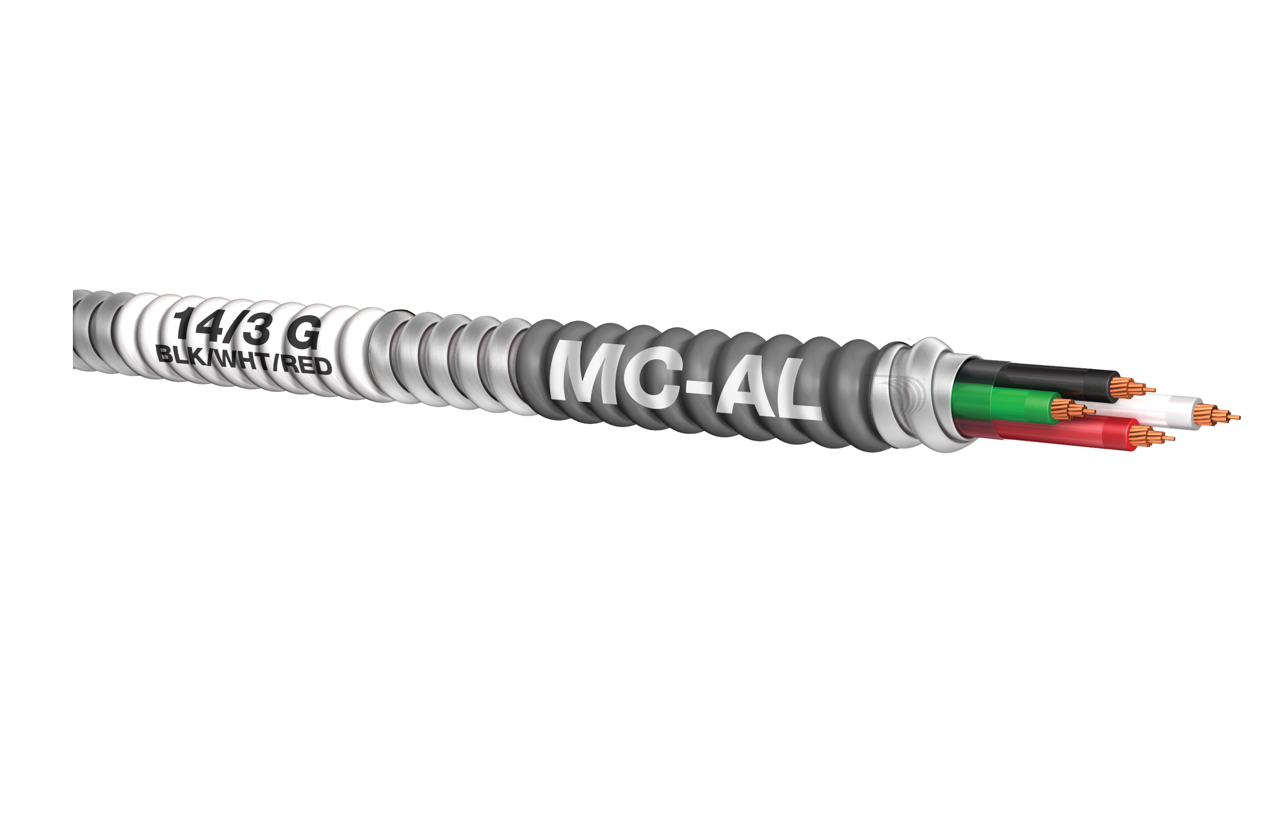 WIRE 14/3 MC Aluminum Jacket - 250 Foot Coil