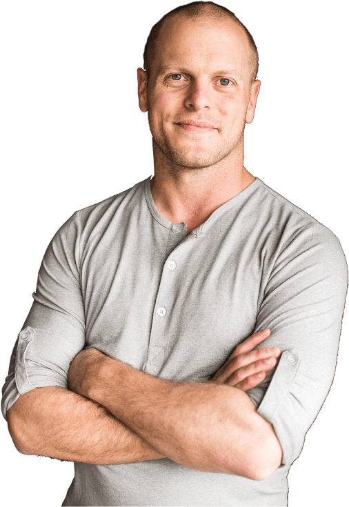 tim ferriss folding his arms