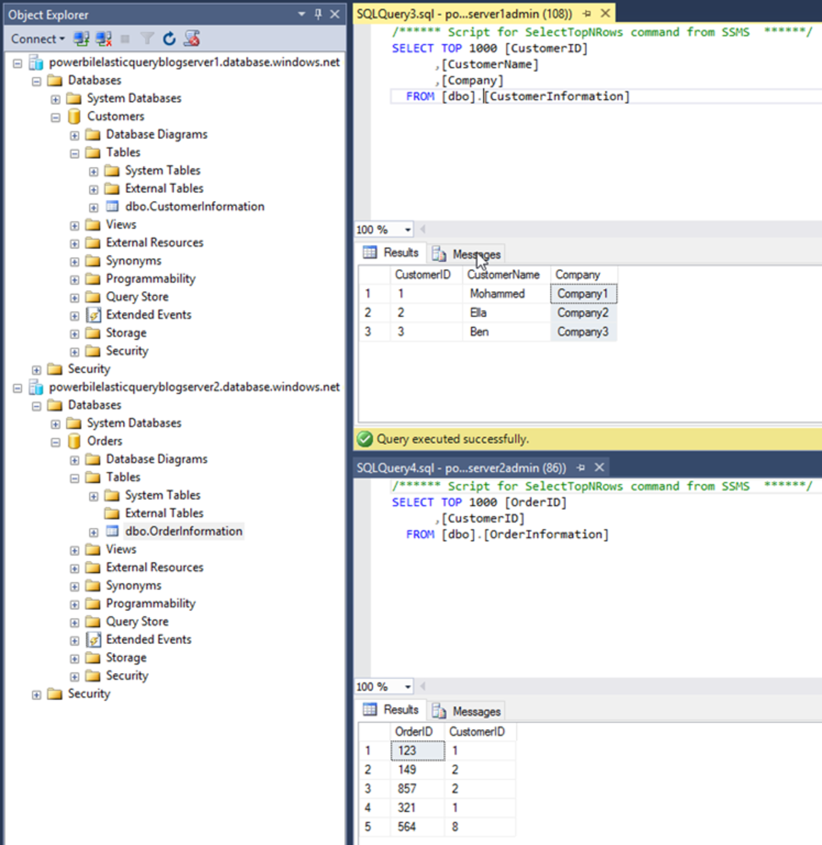 Creating a PowerBI report with DirectQuery and multiple SQL Database ...