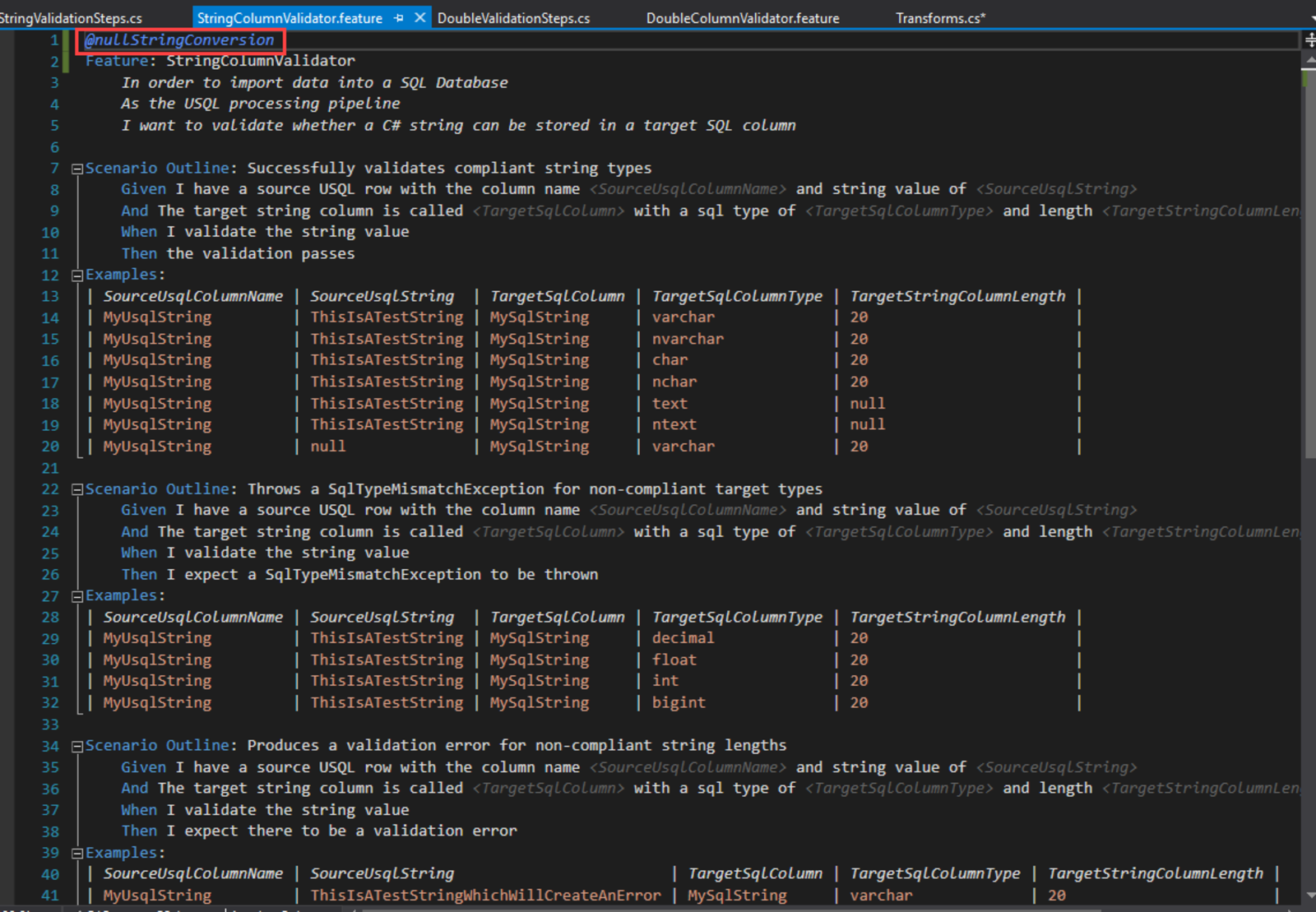 Using Step Argument Tranformations in SpecFlow to pass null values into ...
