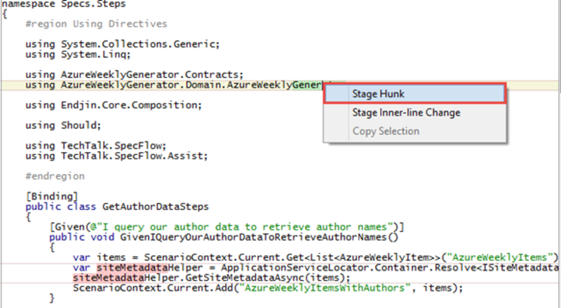 Using Git for .NET Development: Part 5 – Staging Some Changes In A File ...