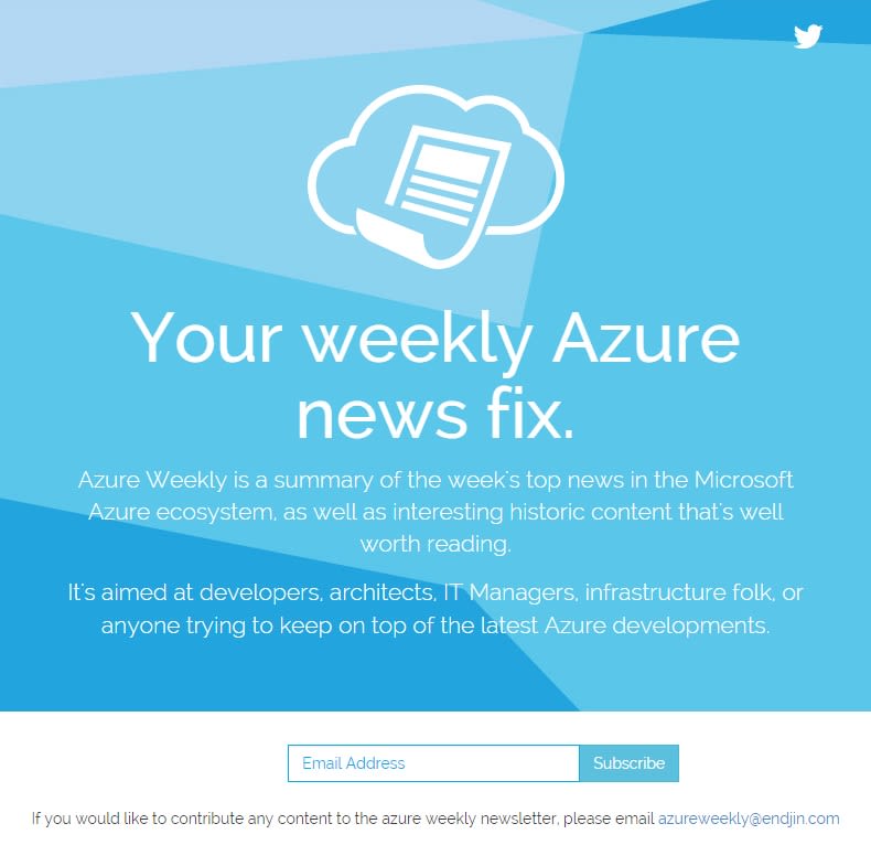 azure weekly signup