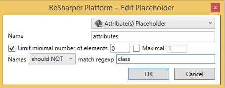 ReSharper Attribute placeholder should not match class