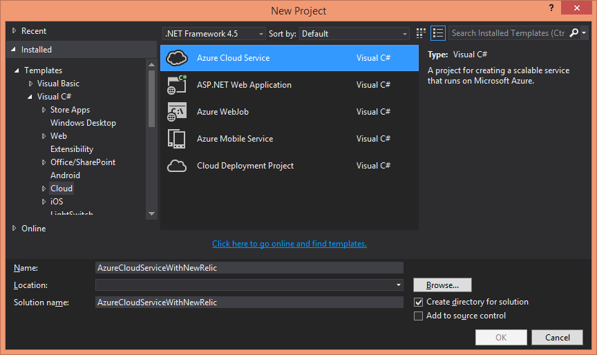 The New Exception Settings Window in Visual Studio 2015 - Azure