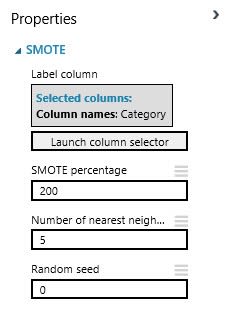 Azure ML Smote module properties