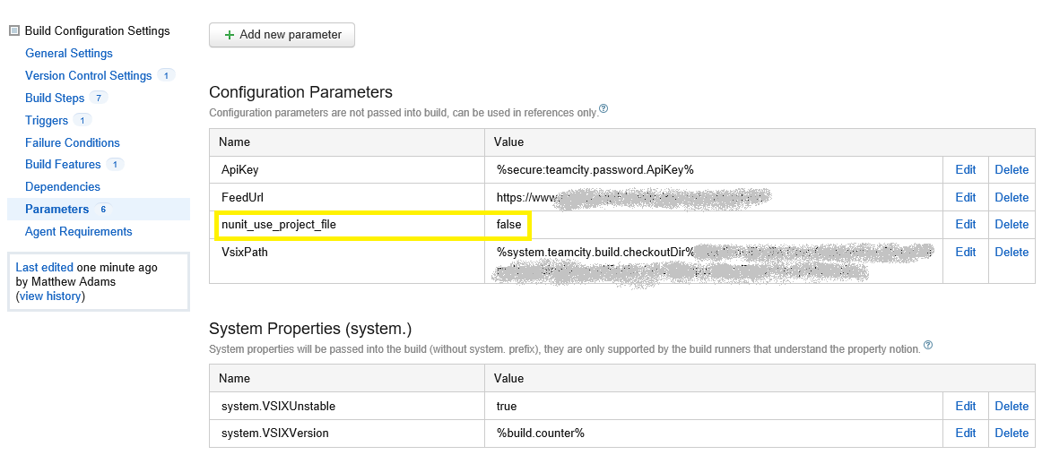 BuildConfigSettingsParameters