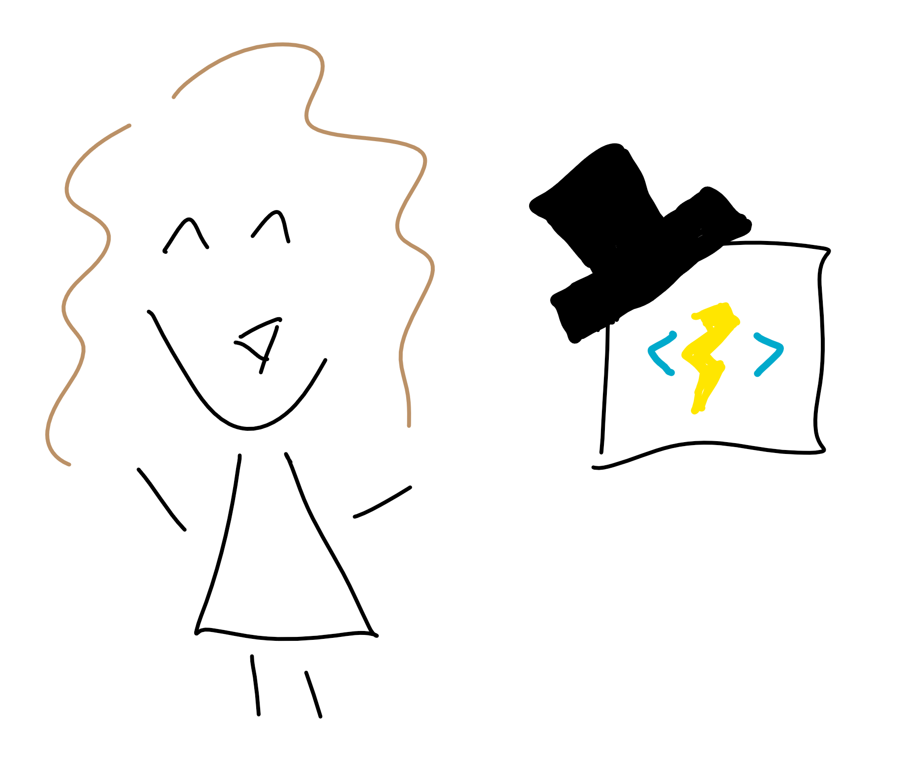 Doodle of author and Azure Function.