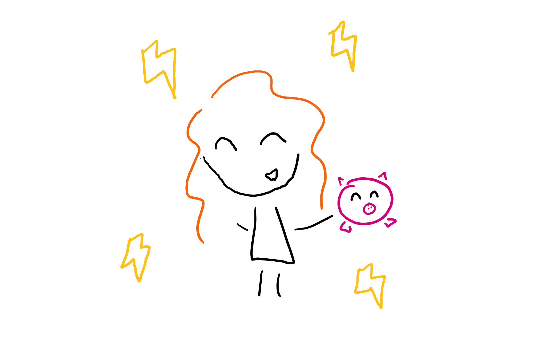 Capture illustration representing a happy Developer without breaking the piggy bank