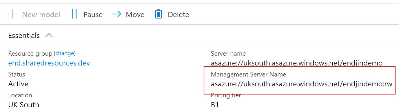 Azure Analysis Services management server name