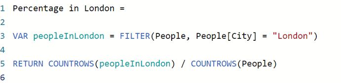 Showing percentage of people who live in London calculation.