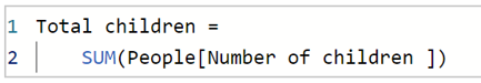 Total children measure being calculated.