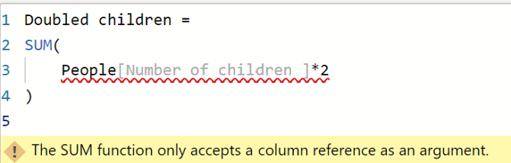 Error returned when attempting at alter a column in SUM.