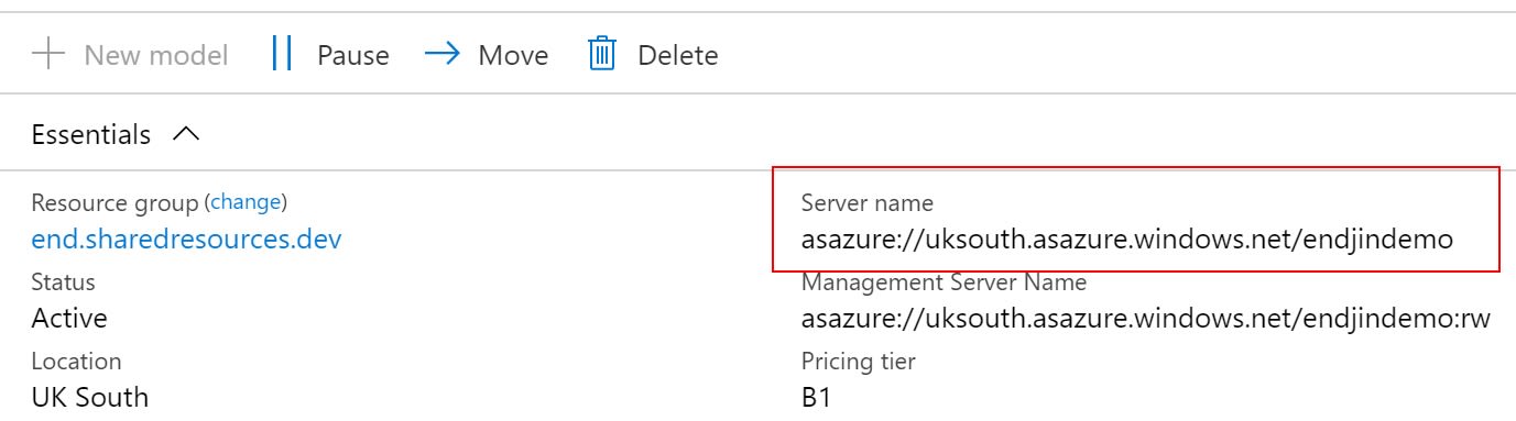 Azure Analysis Services server name