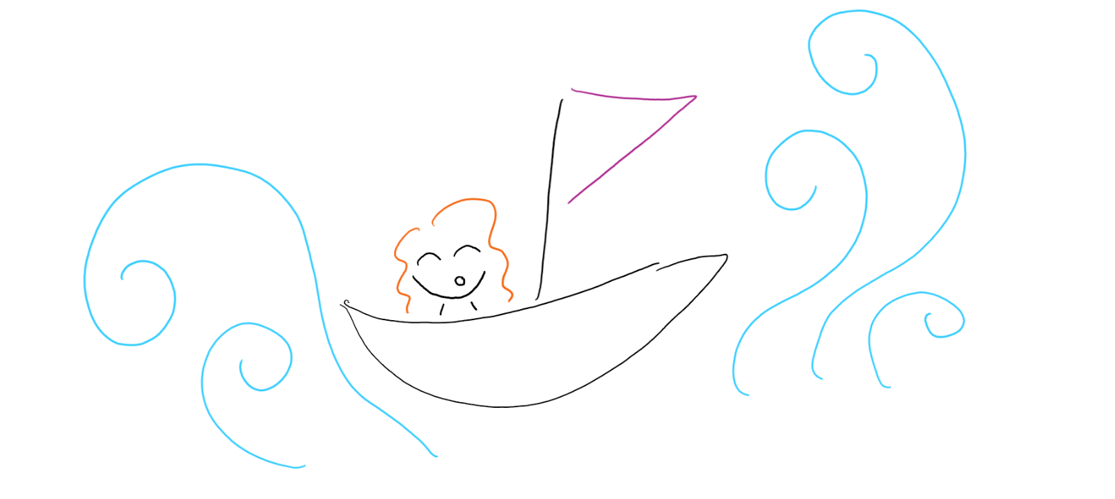 Doodle of navigating unknown waters.