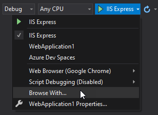 Visual Studio Custom Browse with Command Line