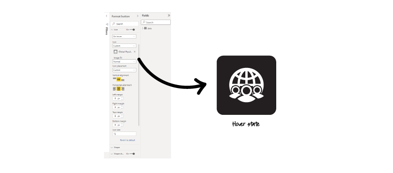 Adding hover state to button icon