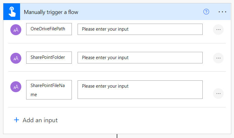 Child flow parameters