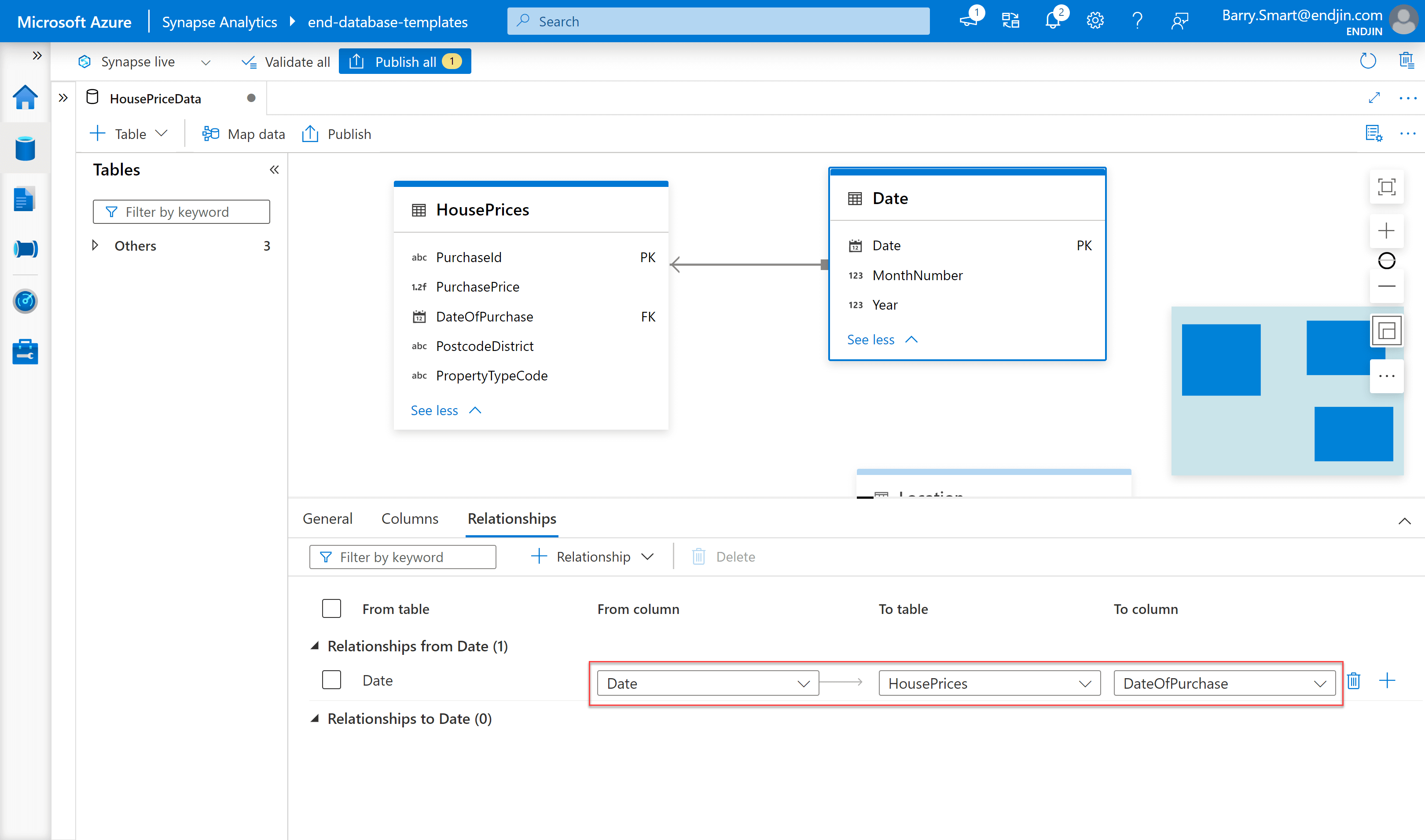 Adding relationships to the mode