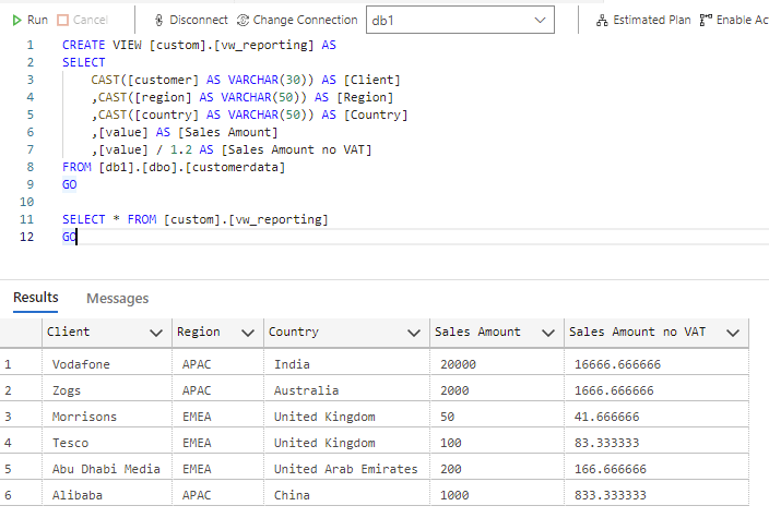 Custom VIEW in Lake Database in Azure Synapse