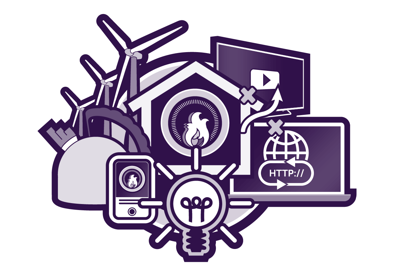 Diagram showing different utilities that are dependent on technology