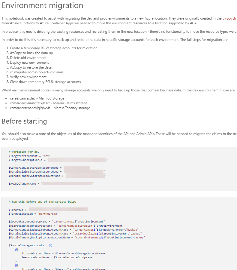 Migration notebook introductory section