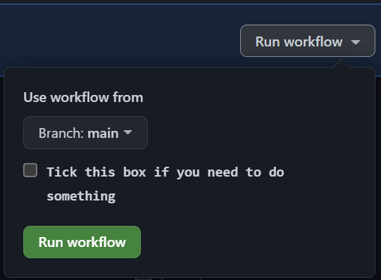 Manually triggering a workflow with inputs